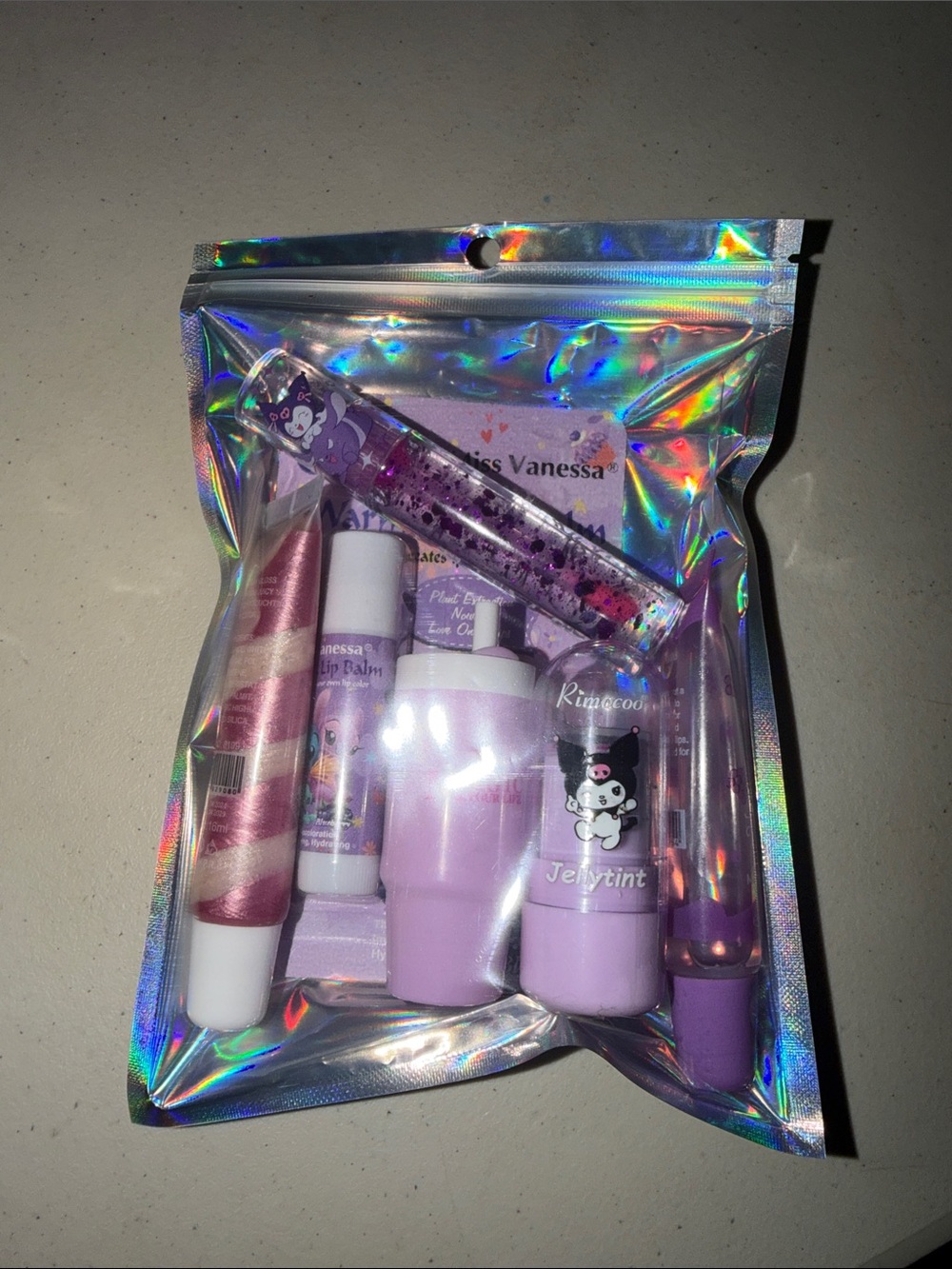 6 piece Lilac Lip & Gloss Set — Purple Tint and Hydration